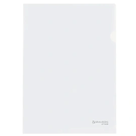 Папка-уголок А4, прозрачная, 0,10 мм, BRAUBERG EXTRA, 271698