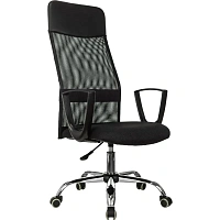 Кресло для руководителя Easy Chair 510 TW чёрное (экокожа/сетка/ткань, металл хромированный)