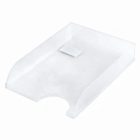 Лоток горизонтальный для бумаг BRAUBERG "Standard", 350х253х65 мм, прозрачный, 238349