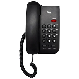 Телефон RITMIX RT-311 black, световая индикация звонка, тональный / импульсный режим, повтор, черный, 80002231
