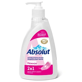 Мыло-крем жидкое антибактериальное 500 г, ABSOLUT "Нежное 2 в 1", пантенол, дозатор, 5213