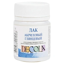 Лак акриловый глянцевый "Декола", 50 мл, в банке, Невская Палитра, 5828920