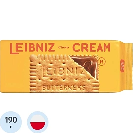 Печенье затяжное Leibniz Крим Шоко с шоколадной начинкой 190 г