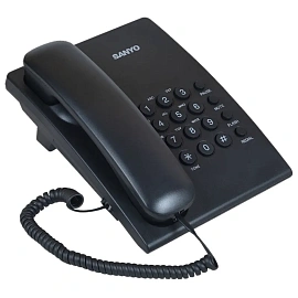 Телефон проводной SANYO RA-S204B, тональный / импульсный режим, повтор, чёрный