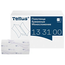 Полотенца бумажные листовые Tellus Премиум H3 V-сложения (ZZ) 2-слойные белые 20 пачек по 200 листов (133100)