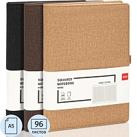 Бизнес-блокнот Deli Squared Notebook А5 96 листов бежевый в клетку на сшивке