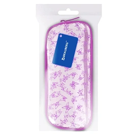 Пенал-косметичка BRAUBERG LUCENT на молнии, прозрачный, "Butterfly", 21х5х9 см, 272344