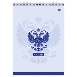 Блокнот А5 80л. на гребне BG "Россия", твердая подложка
