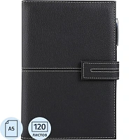 Бизнес-блокнот Deli Squared Notebook А5 120 листов чёрный в клетку на сшивке