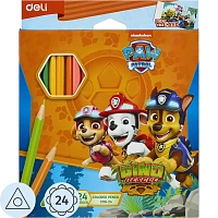 Карандаши цветные Deli Paw Patrol 24 карандаша 24 цвета трёхгранные