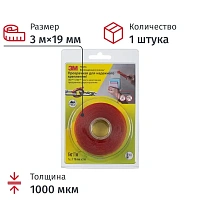 Клейкая лента двухсторонняя монтажная 3M VHB 4910F прозрачная на вспененной основе 19 мм x 3 м