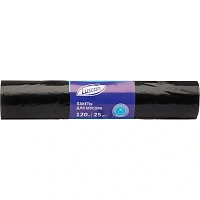 Мешки для мусора Luscan 120 л чёрные (ПВД 40 мкм, 25 штук)
