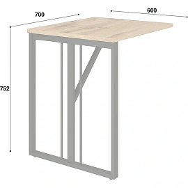 Стол приставной Easy To Lead K-Loft Director 241B002 (дуб натуральный/чёрный, 700х600х752 мм)