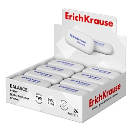 Ластик ERICH KRAUSE "Balance", 50x23x9 мм, белый, овальный, 34638
