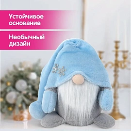 Украшение новогоднее интерьерное 17 см, дизайн "Волшебный Гном", полиэстер, ЗОЛОТАЯ СКАЗКА, 592525
