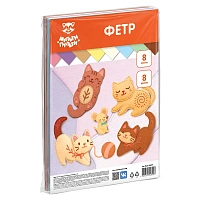 Фетр Мульти-Пульти, А4, 8л., 8цв., 2мм, мягкий