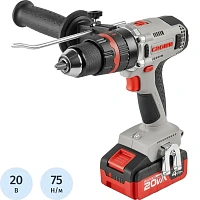 Дрель-шуруповёрт аккумуляторная Crown CT21090HMX-4 BMC бесщёточная 20 В 2х4 Ач Li-ion с ЗУ в кейсе