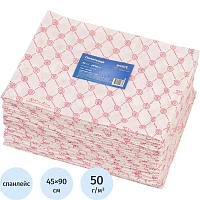 Салфетка (полотенце) одноразовая Белая линия нестерильная в сложении 45x90 см розовая с рисунком (50 штук в упаковке)