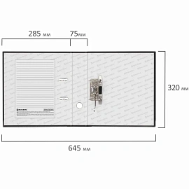 Папка-регистратор BRAUBERG "ECO", 75 мм, черная, 221395