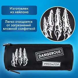 Пенал BRAUBERG, 3 отделения, нейлон, 21х7х7 см, "Острые когти", 272307