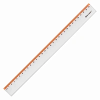 Линейка пластиковая 30 см BRAUBERG "FRESH ZONE", прозрачная, с оранжевой шкалой, 210759