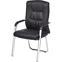 Конференц-кресло Easy Chair 807 VPU чёрное (экокожа, металл хромированный)