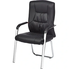 Конференц-кресло Easy Chair 807 VPU чёрное (экокожа, металл хромированный)