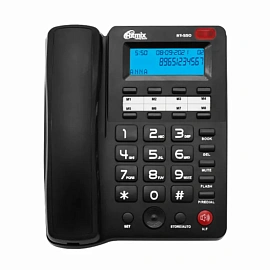 Телефон RITMIX RT-550 black, АОН, спикерфон, память 100 номеров, тональный / импульсный режим, черный, 80001483