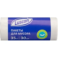 Мешки для мусора Luscan 35 л белые (ПНД 6 мкм, 30 штук)