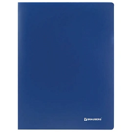 Папка 10 вкладышей BRAUBERG "Office", синяя, 0,5 мм, 222625