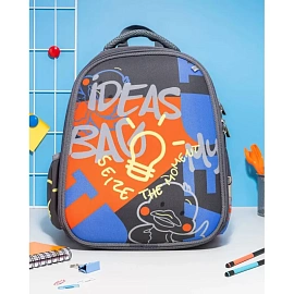 Ранец Комус Класс Basic Idea анатомический серый (идея) с двумя отделениями