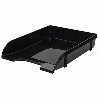 Лоток горизонтальный для бумаг BRAUBERG "Classic", 330х255х62 мм, черный, 237285