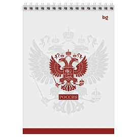 Блокнот А5 80л. на гребне BG "Россия", твердая подложка