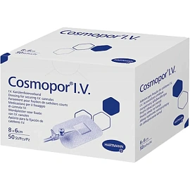 Пластырь-повязка для фиксации катетеров Cosmopor 8x6 см (50 штук в упаковке)