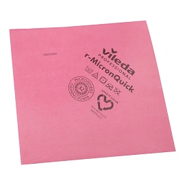 Салфетки хозяйственные Vileda Professional r-MicronQuick микрофибра 40x38 см 135 г/кв.м красные (5 штук в упаковке)