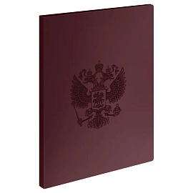 Папка на 4 кольцах СТАММ "Герб" А4, 40мм, 700мкм, пластик, гранат
