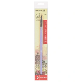 Кисть художественная профессиональная, белка, микс, круглая, № 6, BRAUBERG ART CLASSIC, 200952