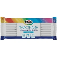 Пластилин классический Гамма Классический белый 250 грамм