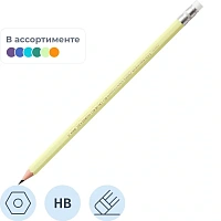 Карандаш чернографитный пластиковый HB с ластиком BIC Evolution Pastel заточенный шестигранный