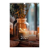 Календарь на гребне с ригелем 2027 г., 30х45 см, BRAUBERG, "Уют", 118383