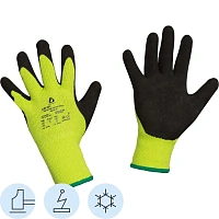 Перчатки рабочие утеплённые Jeta Safety Viking Frost акриловые с латексным покрытием зелёные/чёрные (10 класс вязки, размер L, JLW-501)