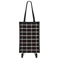 Сумка хозяйственная на колесах складная 50x32x15 см, 24 л, до 15 кг, Оксфорд 600D, шотландка, ЛЮБАША, 701403