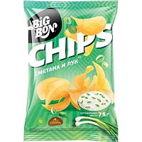 Чипсы Bigbon Chips со вкусом сметаны и лука 75 г