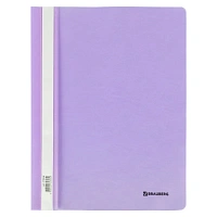 Скоросшиватель пластиковый BRAUBERG "Pastel" А4, 130/180 мкм, лиловый, 270456