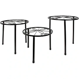 Подставка для цветов Garden Show 5.5x30x30 см чёрная (3 штуки в упаковке)