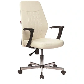 Кресло офисное Easy Chair 224 DSL PPU бежевое (экокожа, металл хромированный)