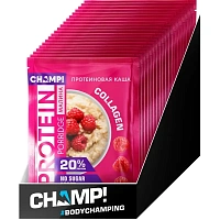 Каша протеиновая CHAMP! овсяная с малиной (10 штук по 40 г)