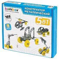 Конструктор металлический "Техника 5 в 1" с подвижными деталями, 108 элементов, BAMBOX (БАМБОКС), 667030