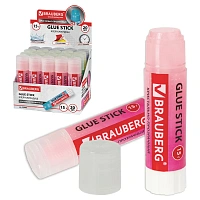 Клей-карандаш BRAUBERG "COLOR Crystal", 15 г, прозрачный, ассорти, 227969