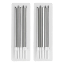 Свечи для торта с держателями MESHU "Straight silver", 14см, 10шт